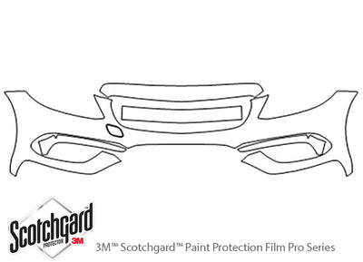 c-class 3M Clear Bra Bumper Precut PPF Diagram