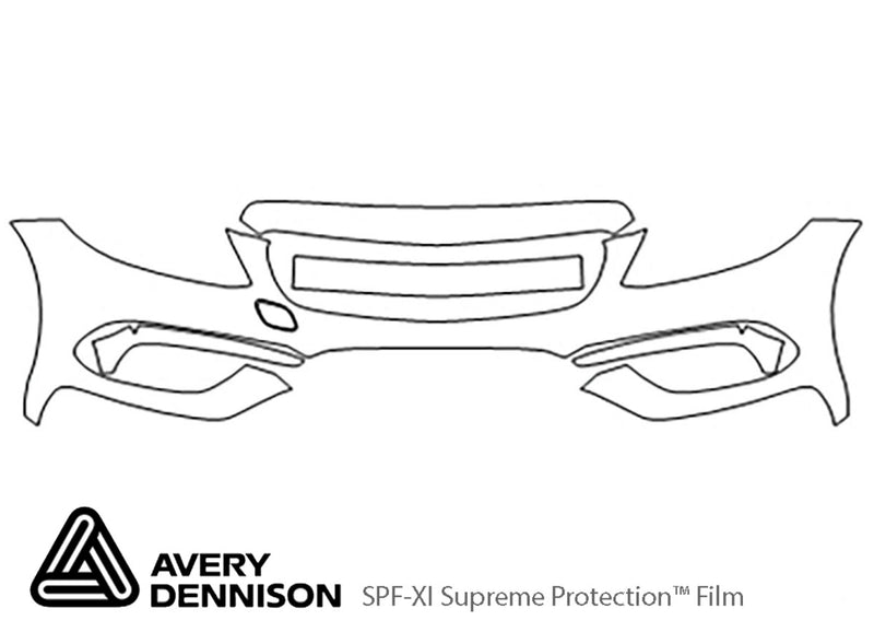c-class Avery Dennison Clear Bra Bumper Precut PPF Diagram