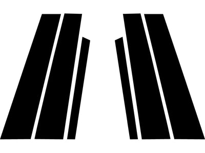 mercedes-benz c-class 2015-2021 (sedan) Brushed Aluminum Black Pillar Trim Diagram