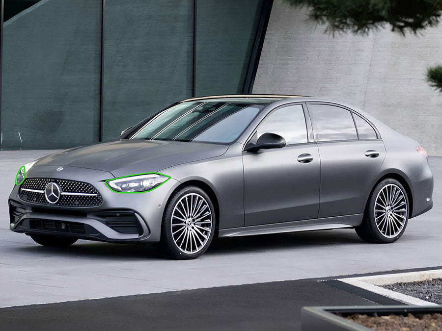 mercedes-benz c-class 2019-2023 Headlight Protection Installation Location