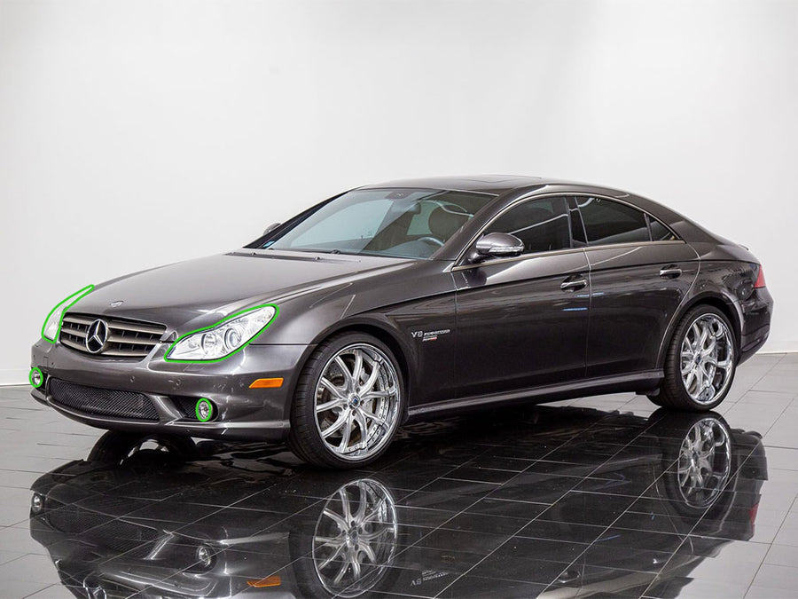 mercedes-benz cls-class 2006-2011 (sedan) Headlight Protection Installation Location