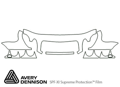 e-class Avery Dennison Clear Bra Hood Precut PPF Diagram