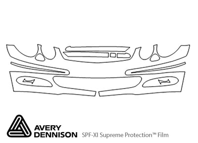 e-class Avery Dennison Clear Bra Bumper Precut PPF Diagram