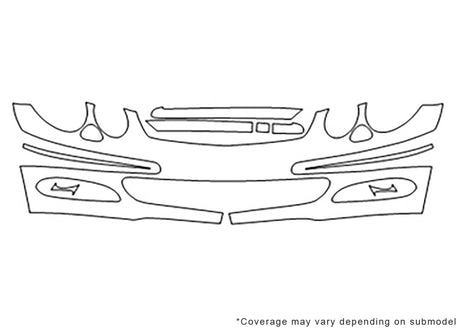 e-class 3M Clear Bra Bumper Precut PPF Diagram