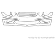 e-class Avery Dennison Clear Bra Bumper Precut PPF Diagram
