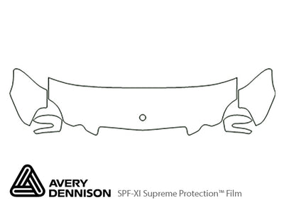e-class Avery Dennison Clear Bra Hood Precut PPF Diagram