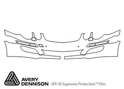 e-class Avery Dennison Clear Bra Bumper Precut PPF Diagram