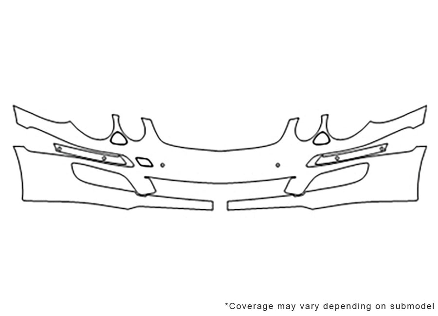 e-class Avery Dennison Clear Bra Bumper Precut PPF Diagram