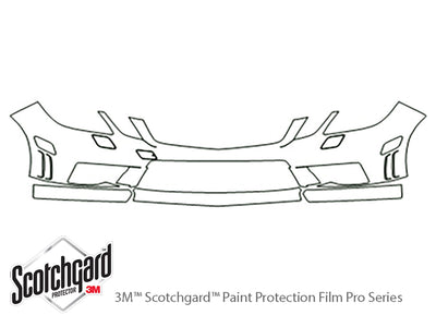 e-class 3M Clear Bra Bumper Precut PPF Diagram