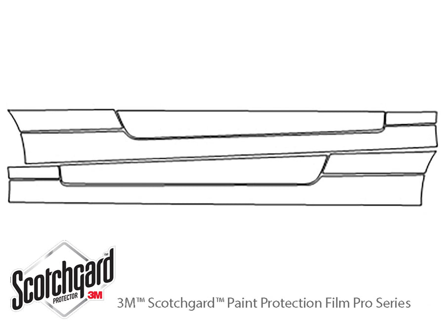 e-class 3M Clear Bra Door Cup Precut PPF Diagram