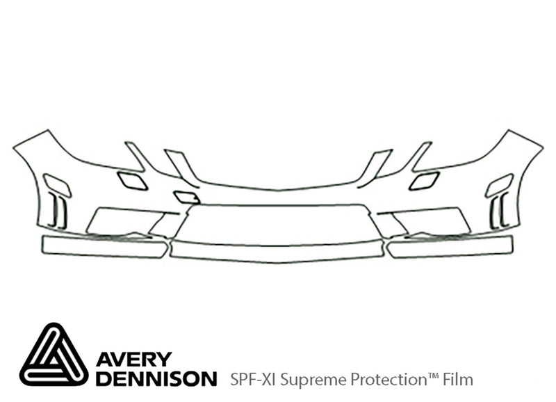 e-class Avery Dennison Clear Bra Bumper Precut PPF Diagram