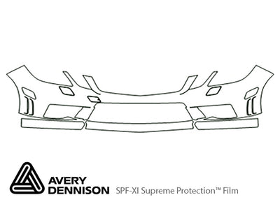 e-class Avery Dennison Clear Bra Bumper Precut PPF Diagram