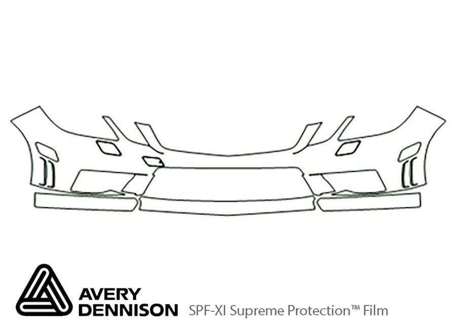 e-class Avery Dennison Clear Bra Bumper Precut PPF Diagram