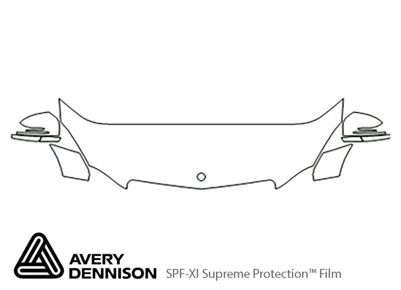 e-class Avery Dennison Clear Bra Hood Precut PPF Diagram