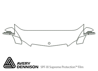 e-class Avery Dennison Clear Bra Hood Precut PPF Diagram