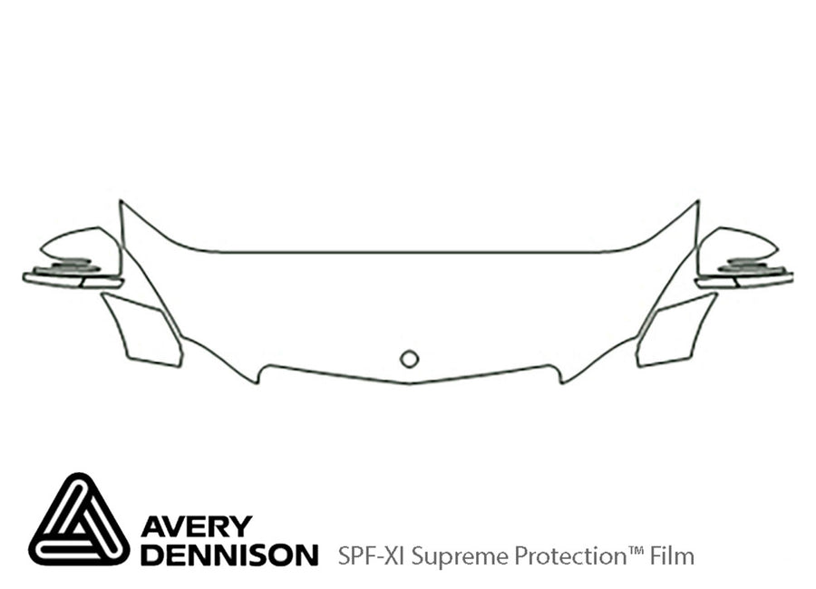 e-class Avery Dennison Clear Bra Hood Precut PPF Diagram