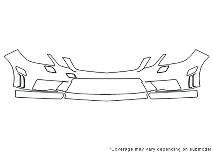 e-class Avery Dennison Clear Bra Bumper Precut PPF Diagram