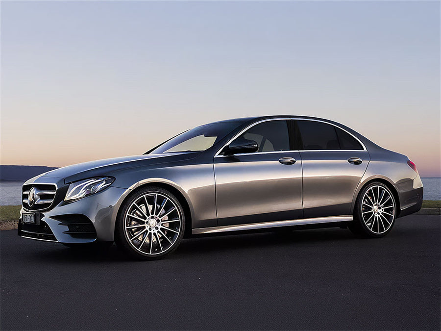 mercedes-benz e-class 2017-2023 (sedan) Brushed Aluminum Black Pillar Trim