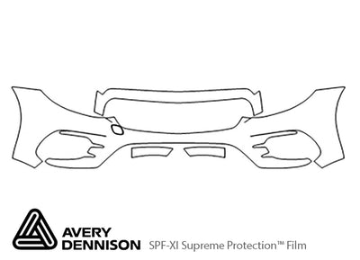 e-class Avery Dennison Clear Bra Bumper Precut PPF Diagram