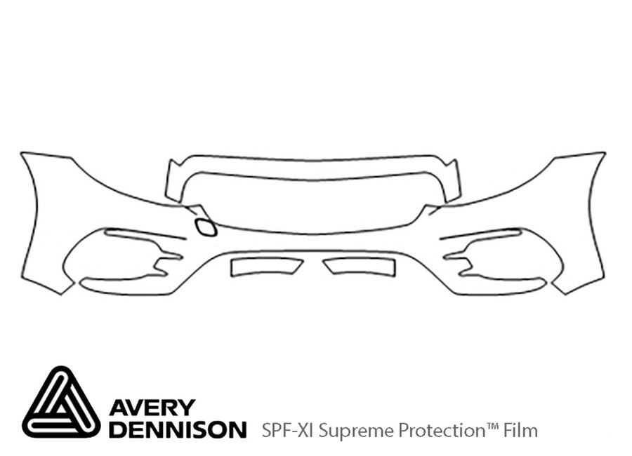 e-class Avery Dennison Clear Bra Bumper Precut PPF Diagram