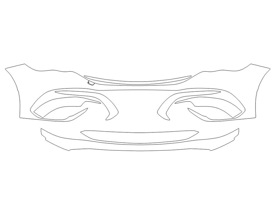 e-class 3M Clear Bra Bumper Precut PPF Diagram