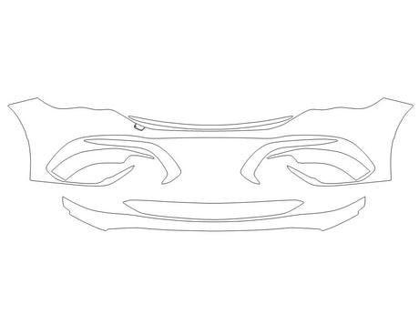 e-class Avery Dennison Clear Bra Bumper Precut PPF Diagram