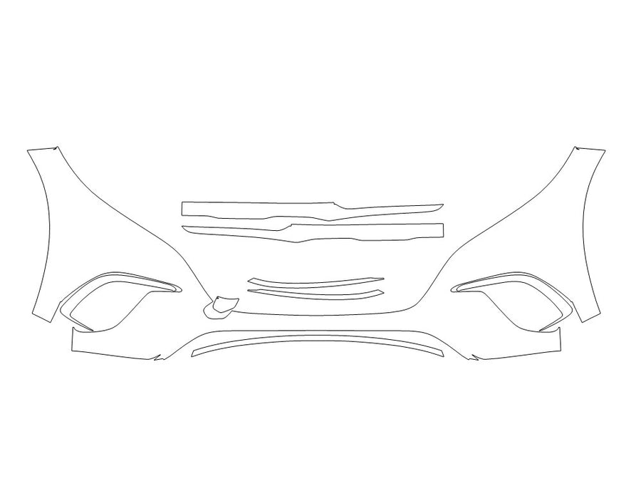 eqs-class 3M Clear Bra Bumper Precut PPF Diagram
