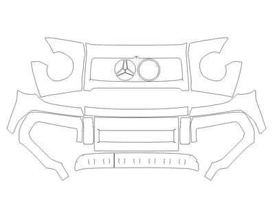 g-class 3M Clear Bra Bumper Precut PPF Diagram