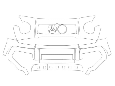 g-class 3M Clear Bra Bumper Precut PPF Diagram