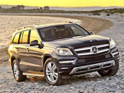 mercedes-benz gl-class 2007-2012 Brushed Aluminum Black Pillar Trim