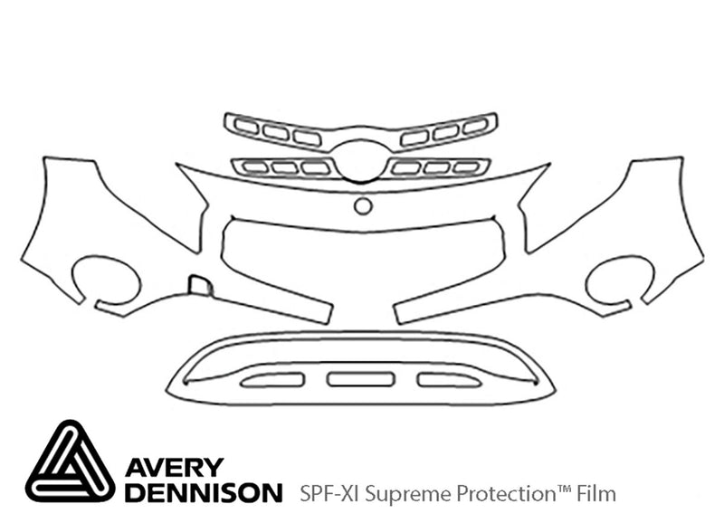 gla-class Avery Dennison Clear Bra Bumper Precut PPF Diagram