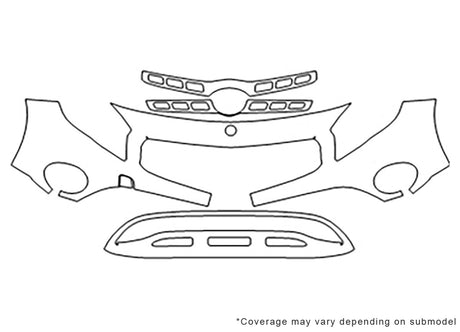 gla-class 3M Clear Bra Bumper Precut PPF Diagram