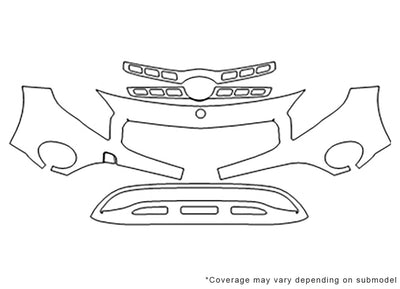gla-class Avery Dennison Clear Bra Bumper Precut PPF Diagram