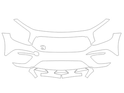 glb-class 3M Clear Bra Bumper Precut PPF Diagram