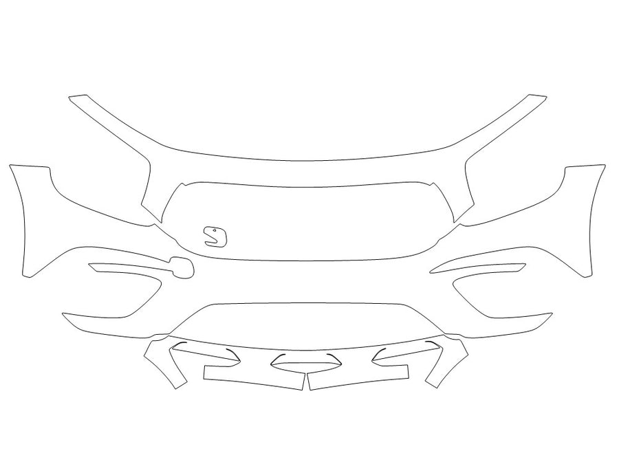 glb-class 3M Clear Bra Bumper Precut PPF Diagram