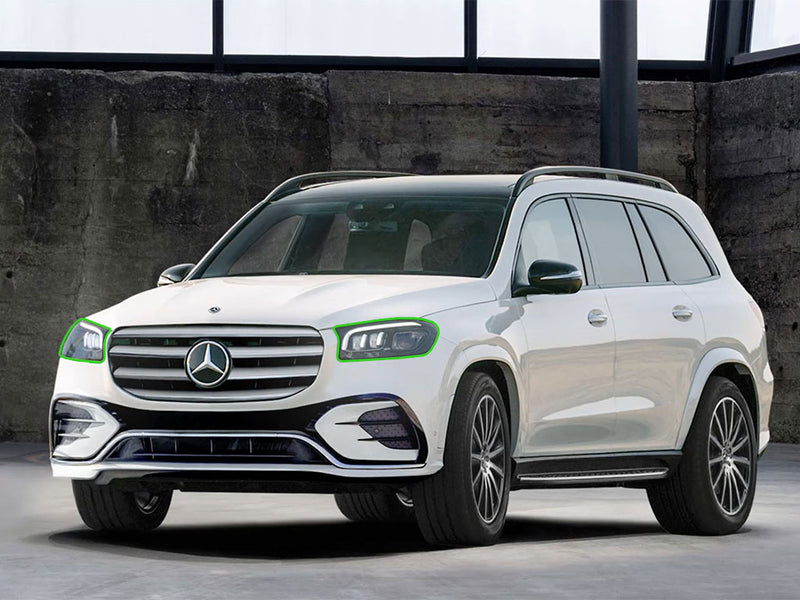 mercedes-benz gls-class 2024-2024 (2500 / 3500) Headlight Protection Installation Location