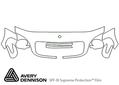 m-class Avery Dennison Clear Bra Hood Precut PPF Diagram