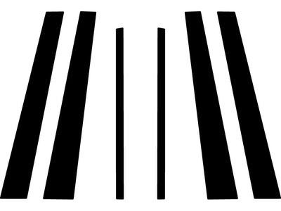 mercedes-benz m-class 1998-2005 Brushed Aluminum Black Pillar Trim Diagram