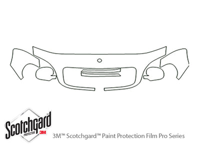 m-class 3M Clear Bra Hood Precut PPF Diagram