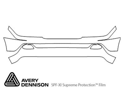 m-class Avery Dennison Clear Bra Bumper Precut PPF Diagram