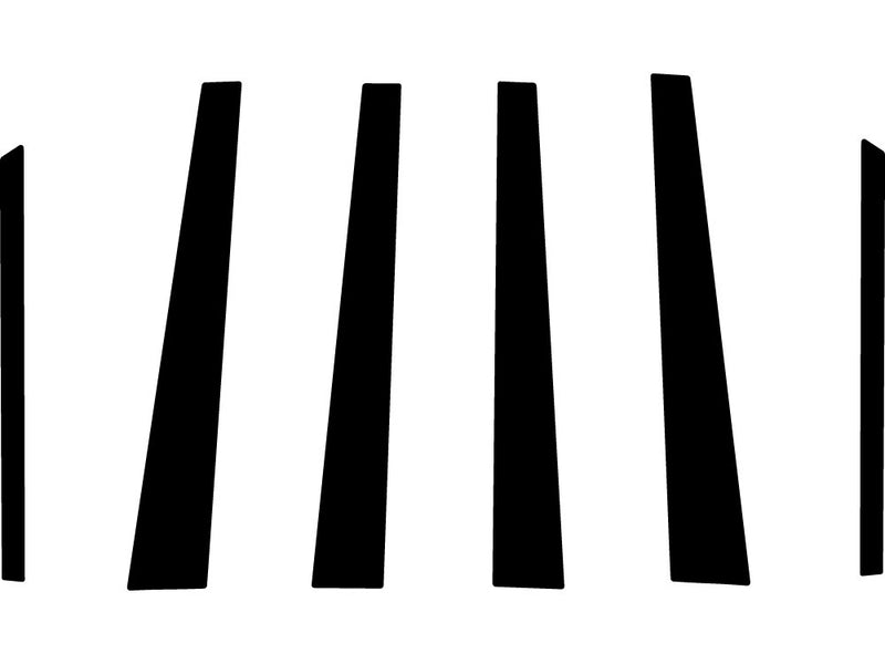 mercedes-benz s-class 1994-1999 Brushed Aluminum Black Pillar Trim Diagram