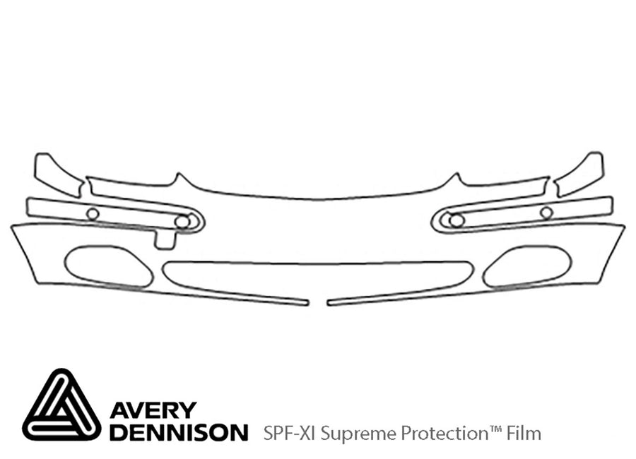s-class Avery Dennison Clear Bra Bumper Precut PPF Diagram