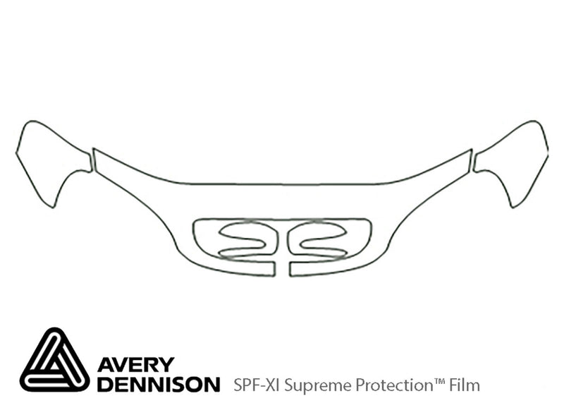 s-class Avery Dennison Clear Bra Hood Precut PPF Diagram