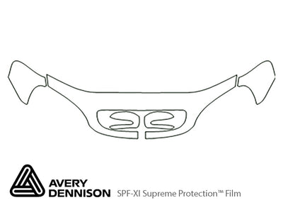 s-class Avery Dennison Clear Bra Hood Precut PPF Diagram