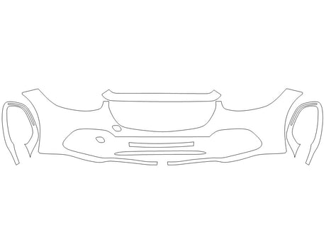 s-class 3M Clear Bra Bumper Precut PPF Diagram