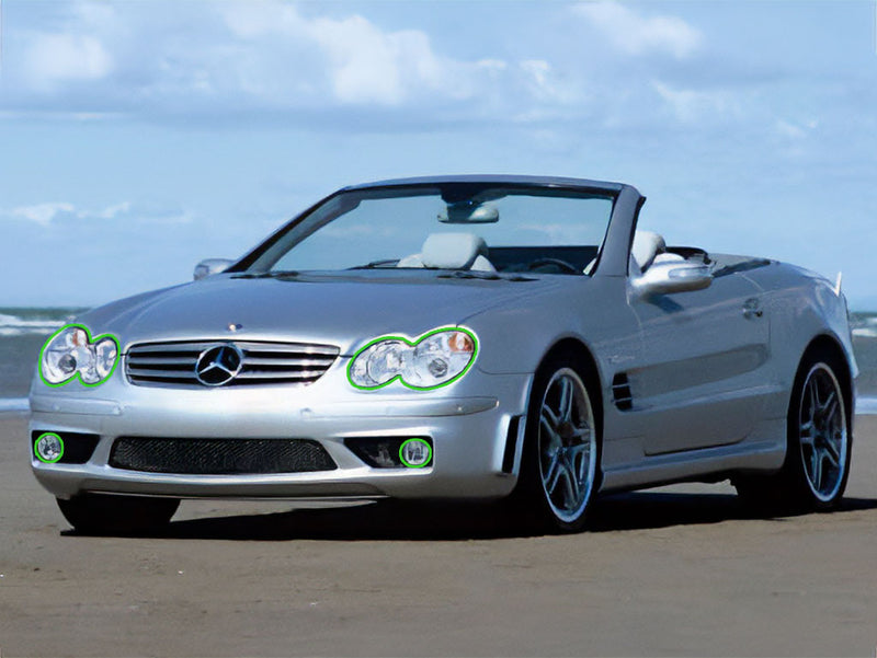 mercedes-benz sl-class 2003-2006 (coupe / convertible) Headlight Protection Installation Location