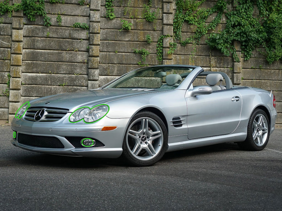mercedes-benz sl-class 2007-2008 (coupe / convertible) Headlight Protection Installation Location