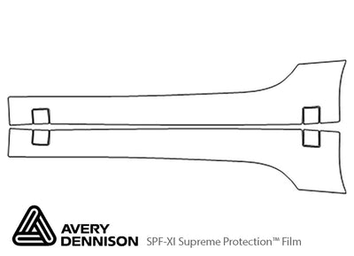 sl-class Avery Dennison Clear Bra Door Cup Precut PPF Diagram