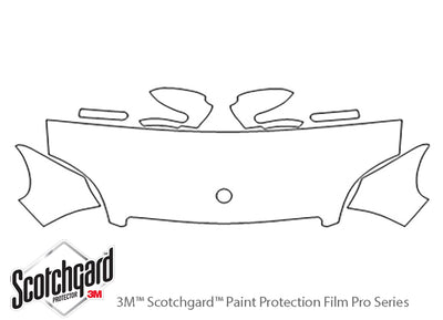 slk-class 3M Clear Bra Hood Precut PPF Diagram