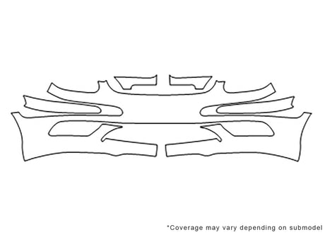 slk-class Avery Dennison Clear Bra Bumper Precut PPF Diagram